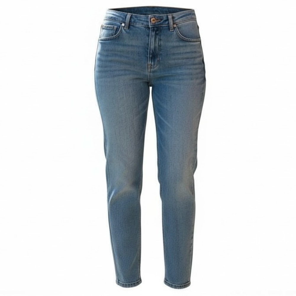 Seven7 Womens Tummyless Skinny Jeans Size 8 Blue Denim Cotton Blend
